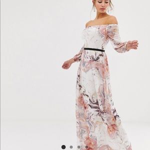 Lil Mistress Bardot Longsleeve Maxi Dress Size 2
